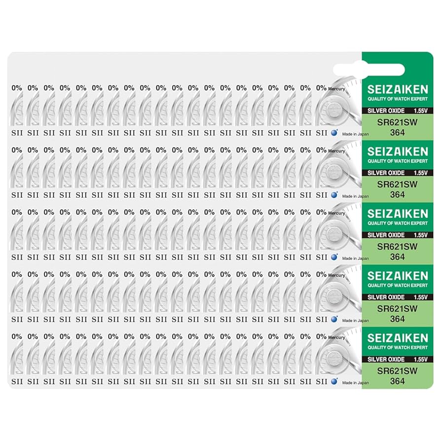 Amazon.com: Seizaiken 364 SR621SW 1.55V 0% Hg Silver Oxide
