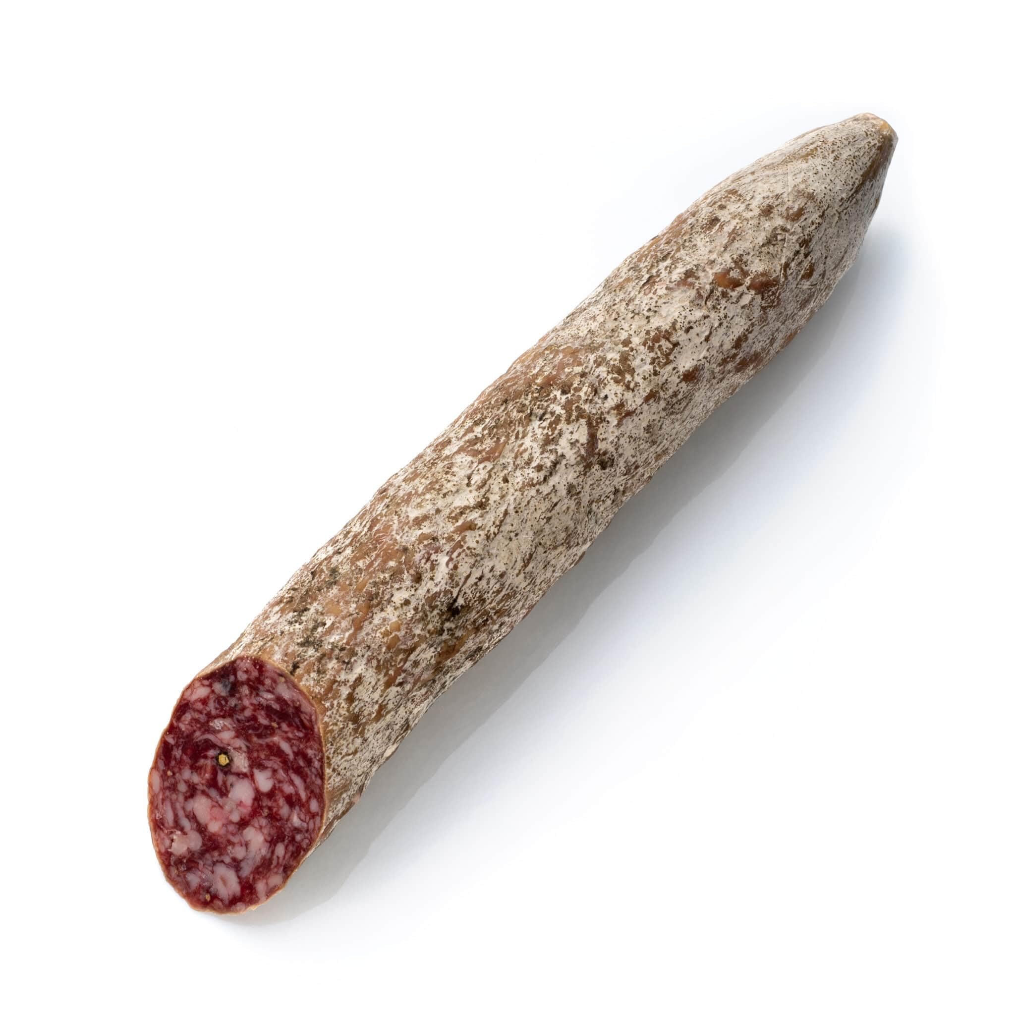 Casa Ortega - Halbe Stange iberische Bellota-Salami (ca. 600 g) – Traditionell gereifte Salami mit intensivem Geschmack