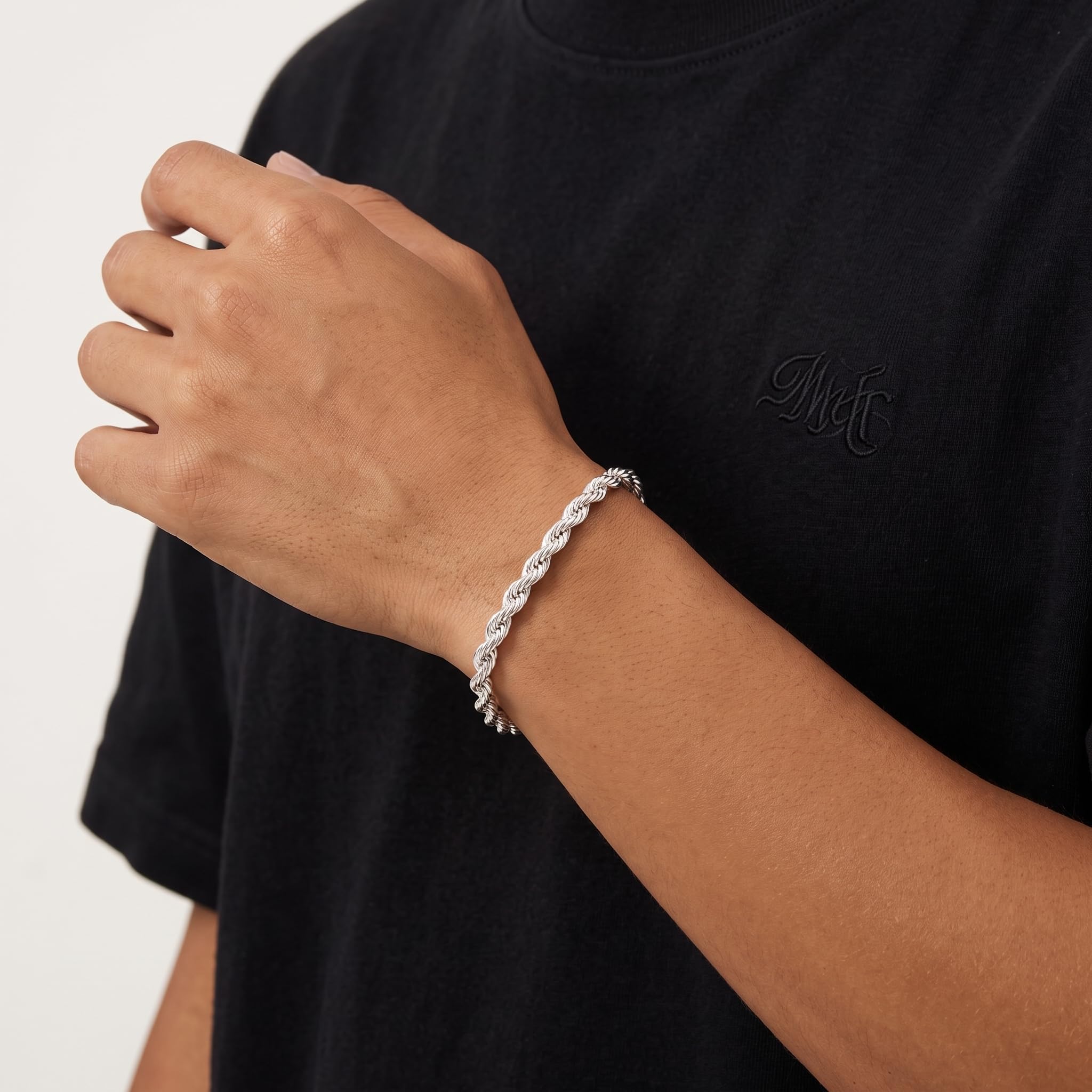 7MM 925 Silber Over Armband Herren 19.05/20.3/21.59/22.86CM