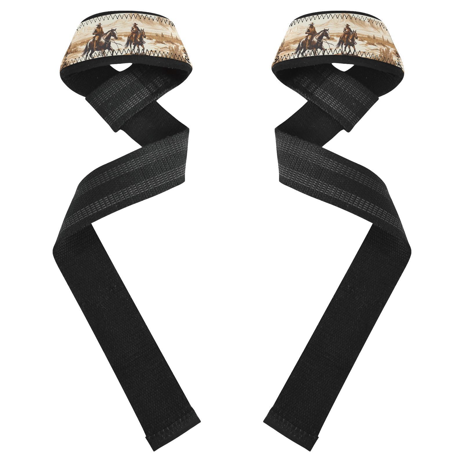 Nander Desert Tribe Cowboy Wrist Straps for Weightlifting,Lifting Straps with Neoprene Cushioned Wrist Padded and Anti-Skid Silicone for Strength Training,Bodybuilding,Deadlifting