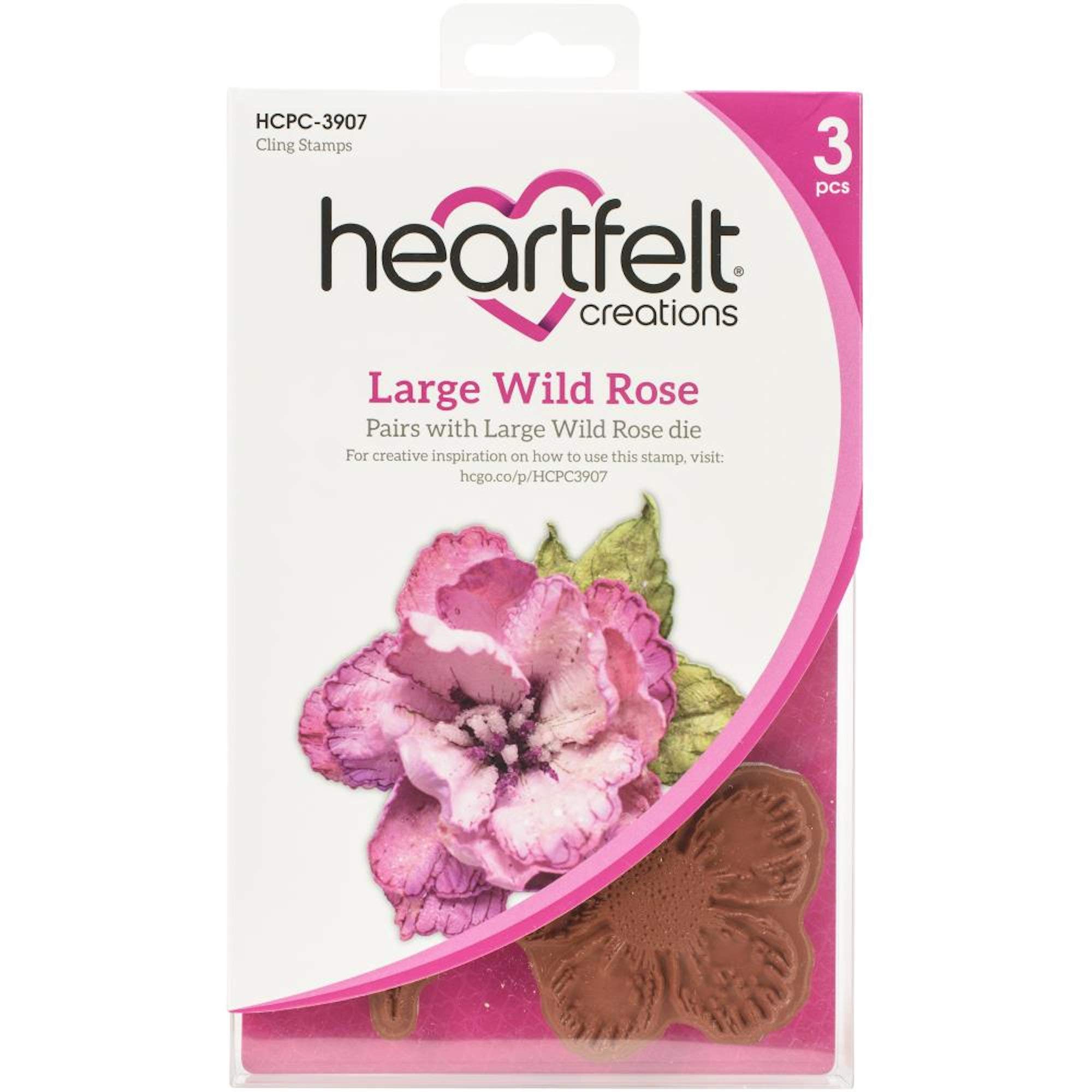 Heartfelt CreationsCling RUBBR STMP Set, Wild Rose, Large Rose