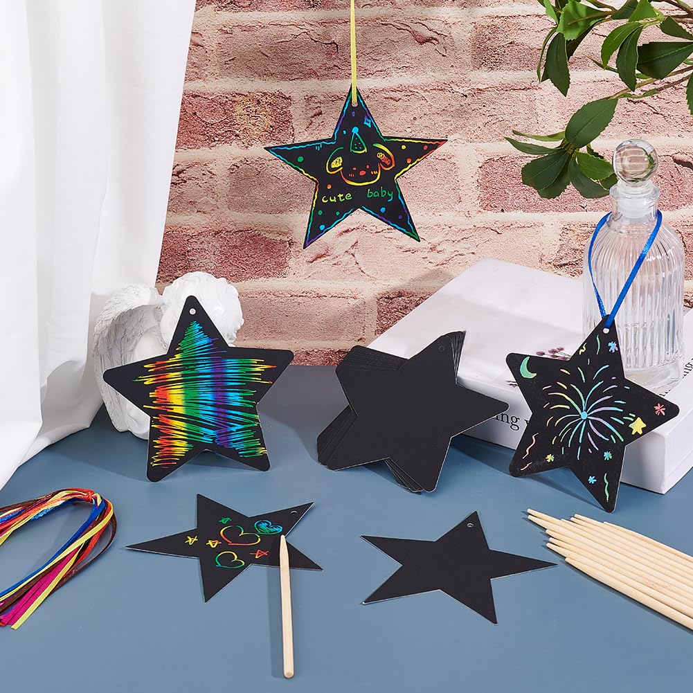 AHANDMAKER 96 Sets Star Rainbow Scratch Art Kit - Image 4