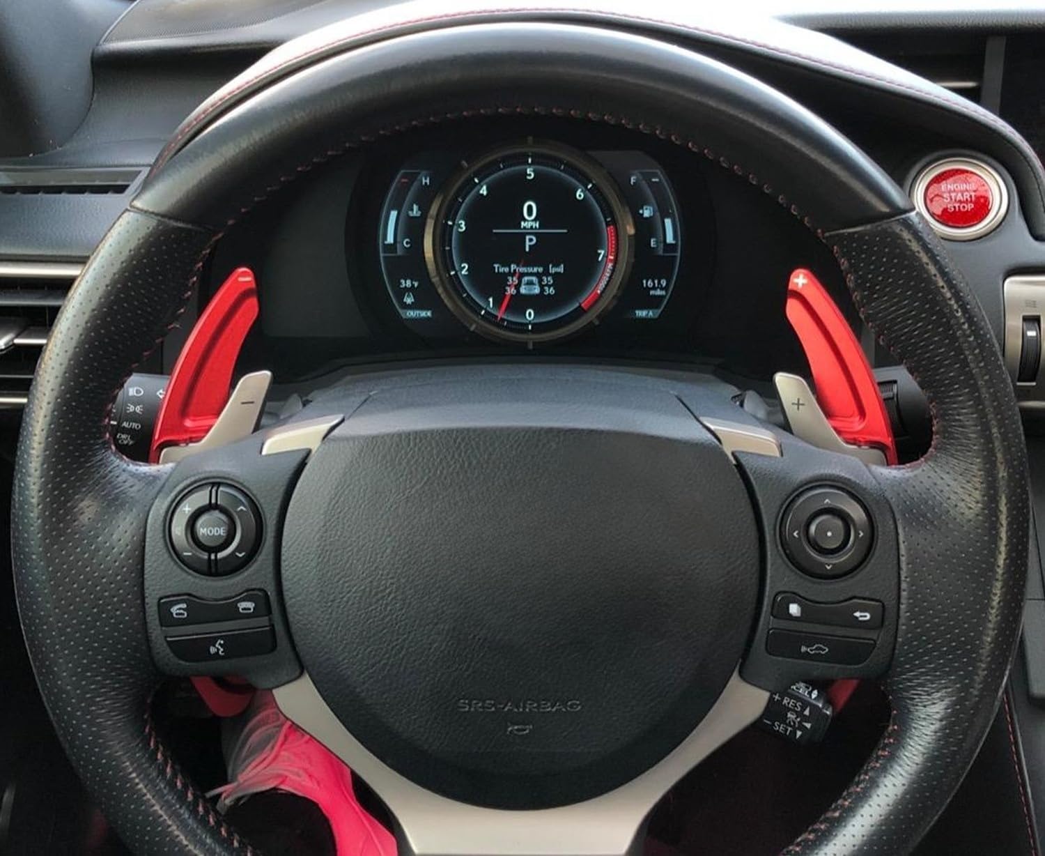 iJDMTOY Sports Red CNC Billet Aluminum Larger Paddle Shifter Extensions Compatible with Lexus IS250 IS300 IS350 RC350 RC300 NX300 NX200t CT200h, etc