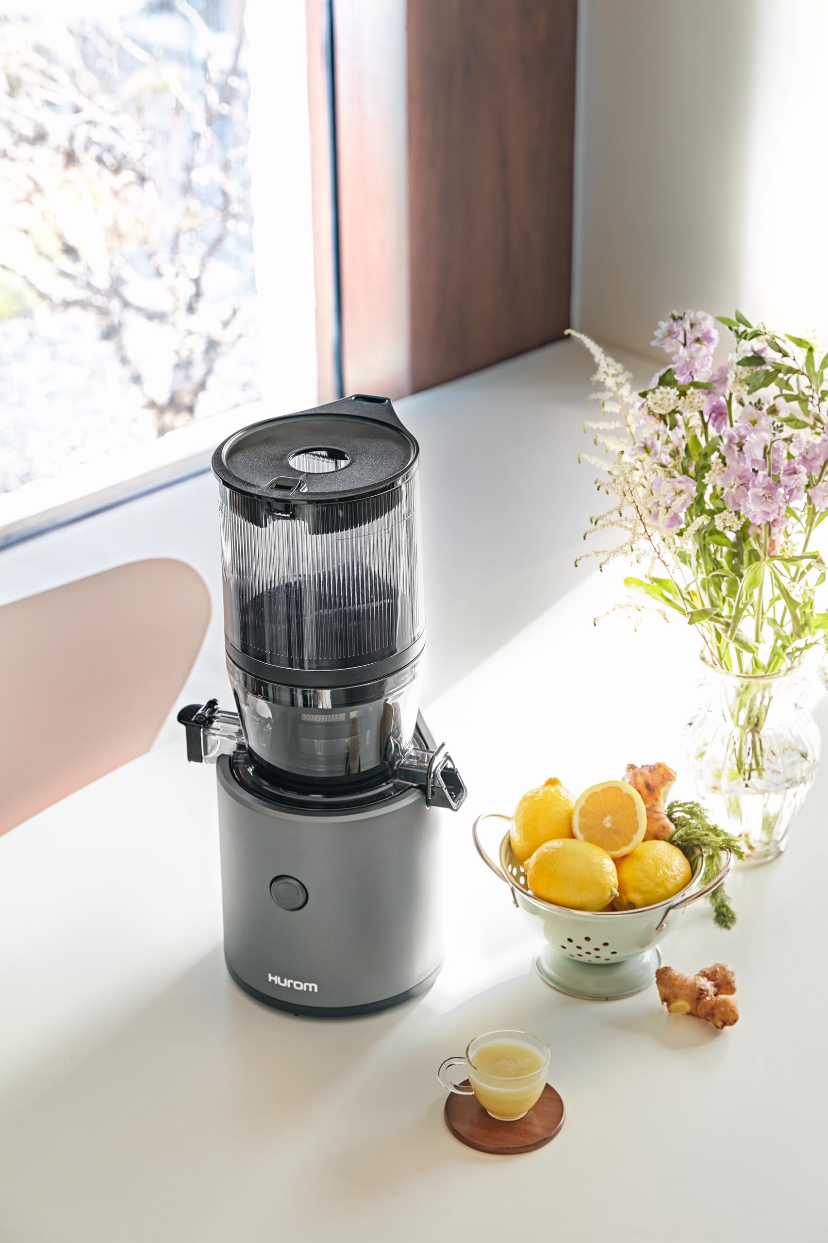 HUROM Extracteur de Jus H320N Presse à Froid 200W 2L Sans BPA Titan