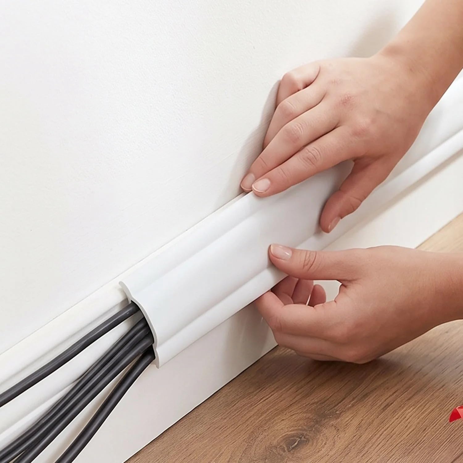 Adhesive Cable Protector Cord Cover Wire Hider Channel 3 Meter | Self-Adhesive Backing, Floor & Wall Use, Flexible & Paintable, Prevents Tripping Hazards, Easy to Cut & Install-image-22