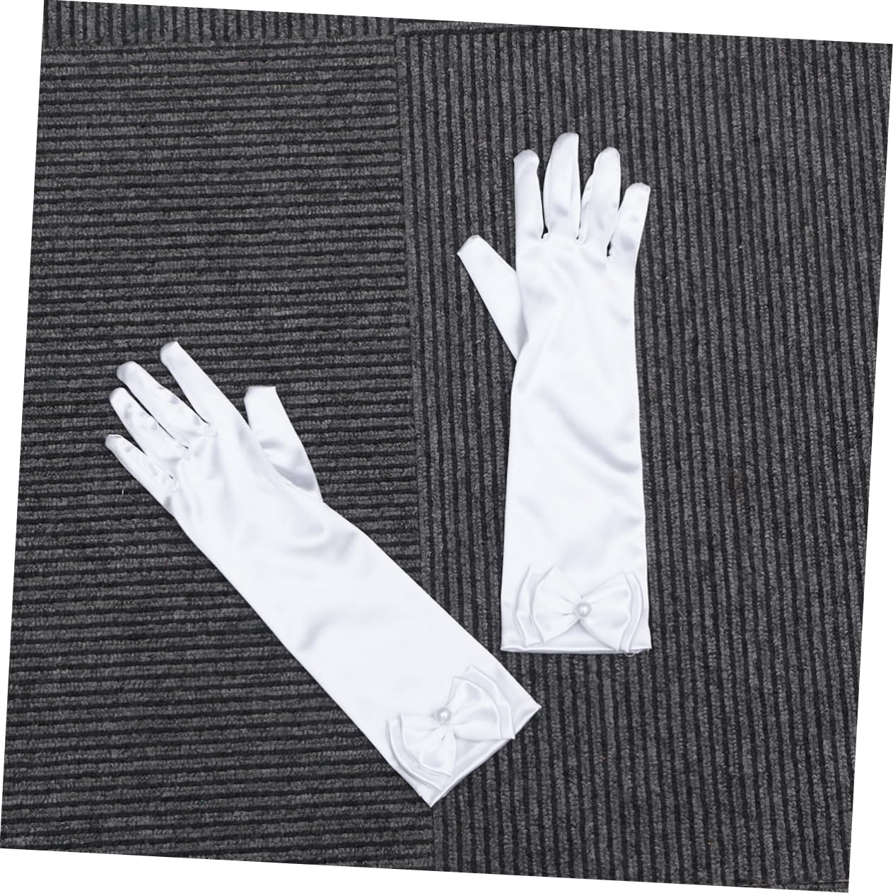 JEWEDECO One Size Boys and Girls Gloves Satin Bowknot Flower Girl Wedding Church Baptism Pageant Ball Gloves