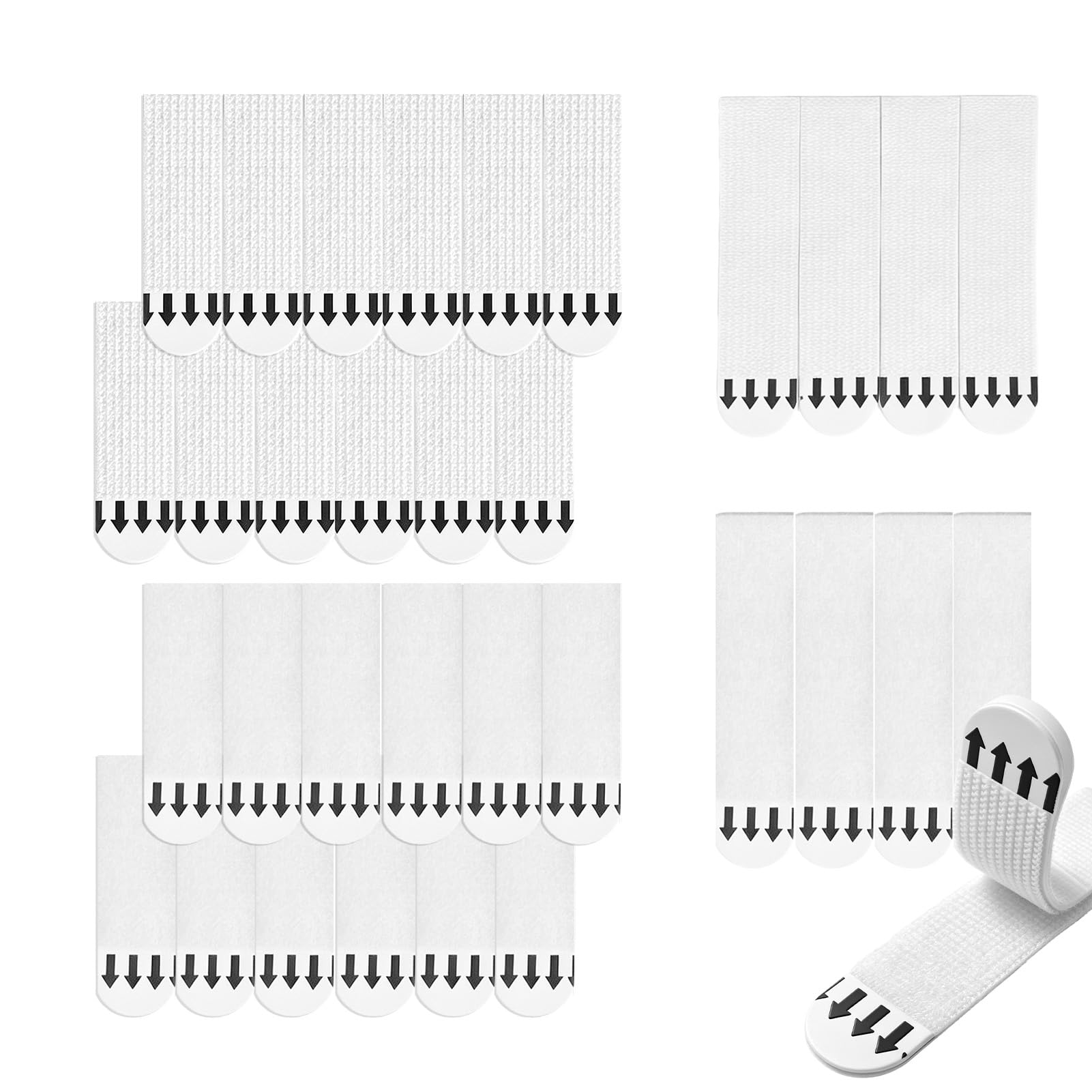 Picture Hanging Strips Heavy Duty, 32 Strips No Nails Damage Free Wall Adhesive Mounting Tape Removable Hook and Loop Sticky Pads for Photo Frames Posters Mirrors (16 x 70mm, 8 PCS; 16 x 46mm, 24 PCS)