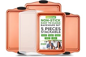 NutriChef 5-Piece Stackable Baking Pans Set