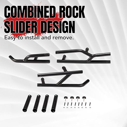 Miniatura 3 de A & UTV PRO Nerf Bars - Deslizadores de rocas para Can-Am Maverick X3 MAX 2017-2025 de 4 plazas, barras laterales combinadas para árboles, tubo de