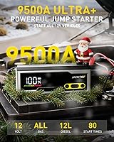 Vista 2 de AUXITO 9500A Jump Starter, 12V Car Battery Jump Starter, Up to All Gas/All Diesel Engine with LED Display, 30W Type-C Fast Charging and 168W DC