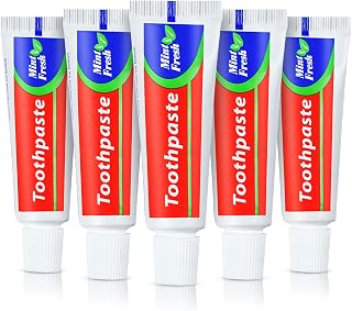 100 Tubes Bulk Travel Size Toothpaste,Miniature 0.88oz(25g) Small Toothpaste Travel Size Bulk 1.3x3.93 inches Peppermint Mini Disposable Toothpaste for Hotel,Guests,Homeless,Charity