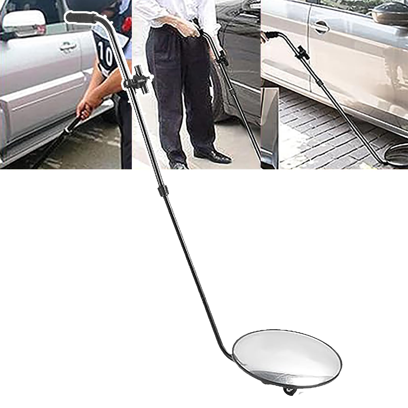 Przenośne Lusterko Inspekcyjne Podwozia Z Uchwytem Teleskopowym (90-120 Cm), Ze Światłem LED, 2-krotne Powiększenie, Do Kontroli Bezpieczeństwa Pod Samochodami, Ciężarówkami, Sprzętem,A