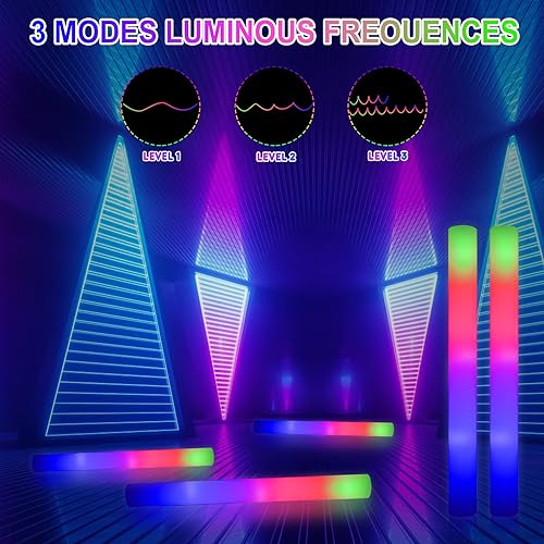 Miniatura 3 de LifBetter Varitas brillantes a granel 20 barras de espuma LED que brillan con tres modos de luz intermitente para fiesta para fiestas ravios