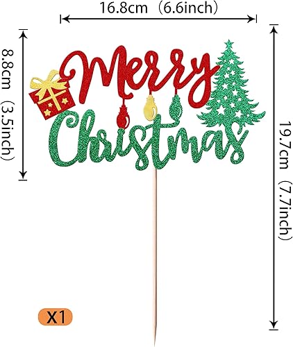 Miniatura 9 de Rsstarxi 1 paquete de 1 decoración de pastel de Grinch One con purpurina para primer cumpleaños, feliz grinchmas para tema de Navidad, baby shower,