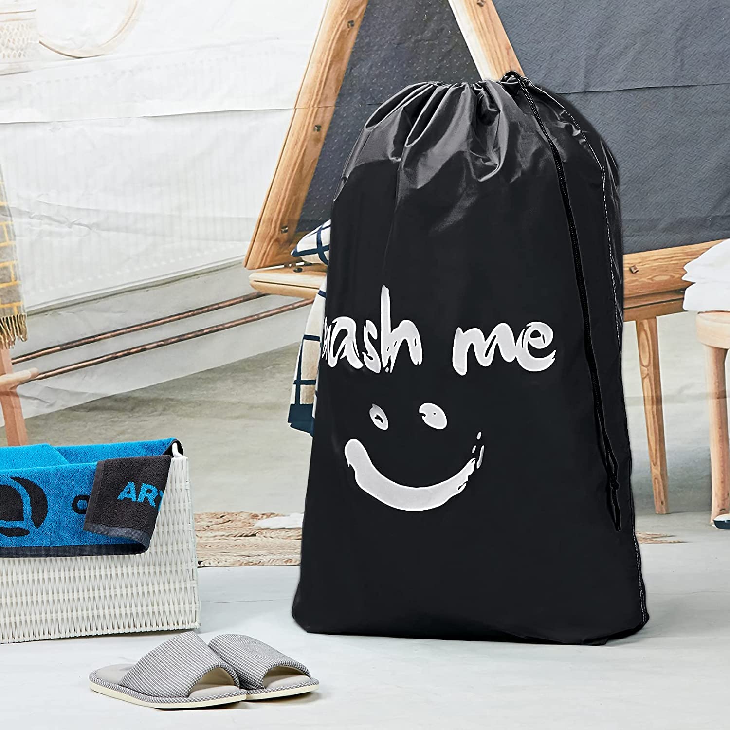 CJWLKJ 2-Pack XL Travel Laundry Bag, Machine Washable Dirty Clothes Organizer, Large Enough to Hold 4 Loads of Laundry - Image 3