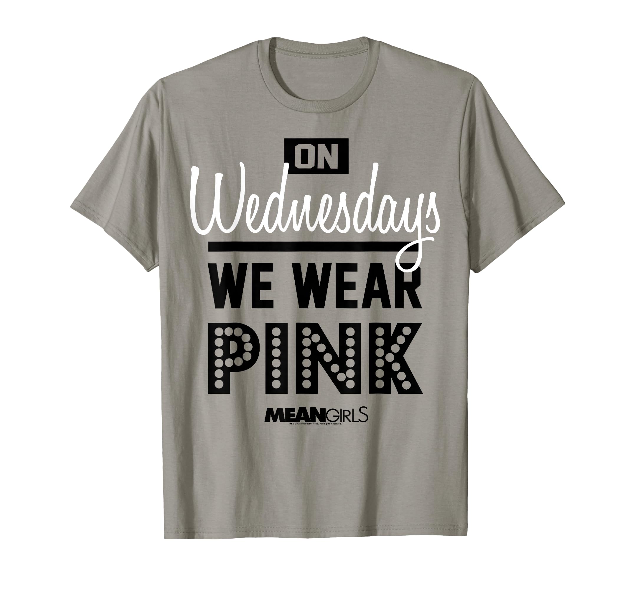 Mean Girls On Wednesdays We Wear Pink Polka Dot Text T-Shirt