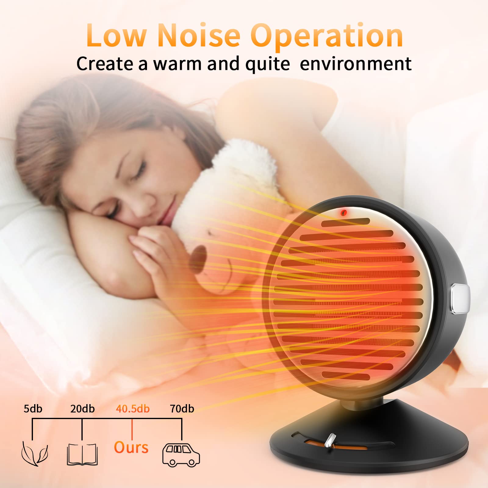 Amazon.com: Portable Heater,1000W Energy Efficient Space Heaters for Indoor  Use,Desk Heater with Adjustable Thermostat,Tip-Over and Overheat  Protection,Space Heater for Office,Home, Bedroom,Black : Home u0026 Kitchen