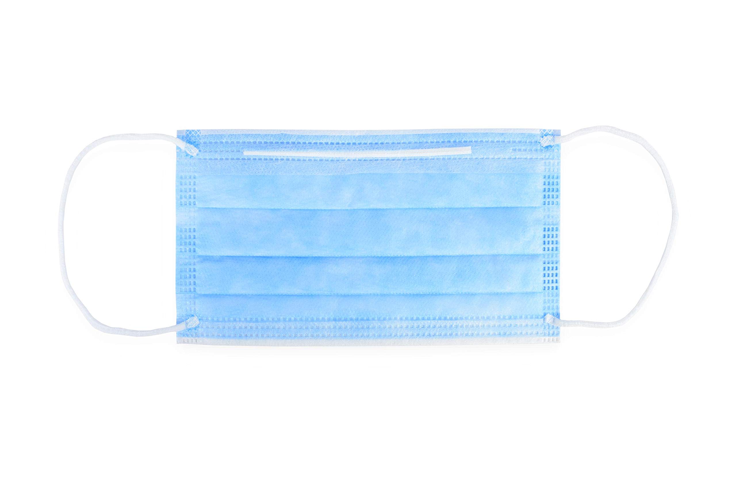 200 St. Mund und Nasenbedeckung Einweg, 3-lagig mit Vlies-Filter in blau | Maske mit Nasenbügel, für Brillenträger geeignet | Behelfs-Maske