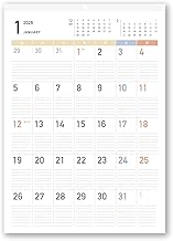 Simple 2026 Wall Calendar, Large, Monday Start, Dull Color, A2 (23.6 x 16.5 ft (60 x 42 m), Note-Life, Writing, Fashionable (Starts on Monday)