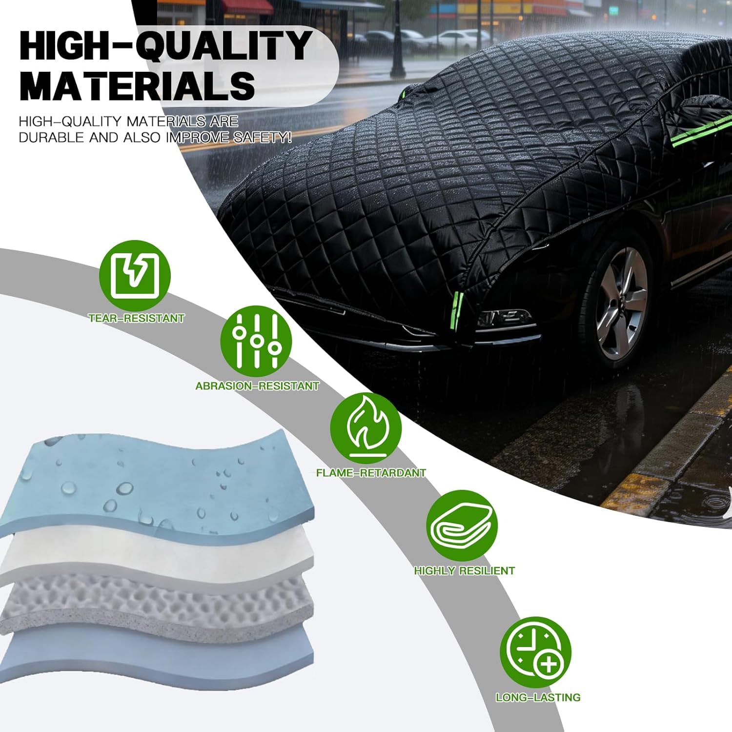 Anti-grêle Bache Voiture Exterieur pour Renault Scénic 4 (2016-2025),Demi-Housse De Voiture Épaissie Extérieur,Imperméable Grele Rayure Neige épaissi Tous Temps Extérieur Voitures cgcg