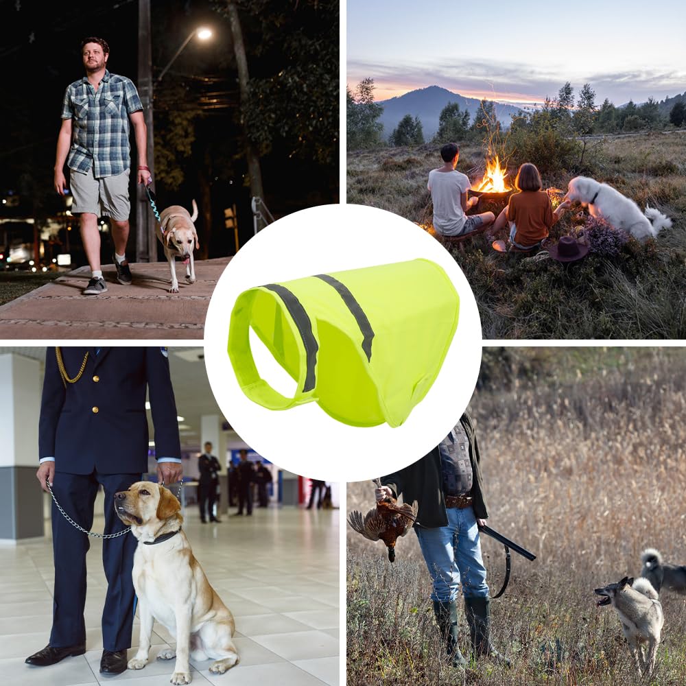 Gilet Riflettente per Cani,2 Pezzi Giacca di Sicurezza per Cane con Strisce Riflettenti Alta Visibilità Giubbotto Fluorescente per Cani di Piccola Media e Grande per Cammina di Notte