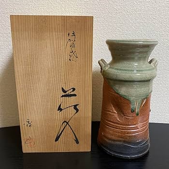 備前焼　柴岡陶泉堂　香山　壺　花入　花器　花生　共箱　真作保証 Amazon.co.jp: 伊賀焼 香山窯 森里陶園 森里香山作 耳付花入 壺