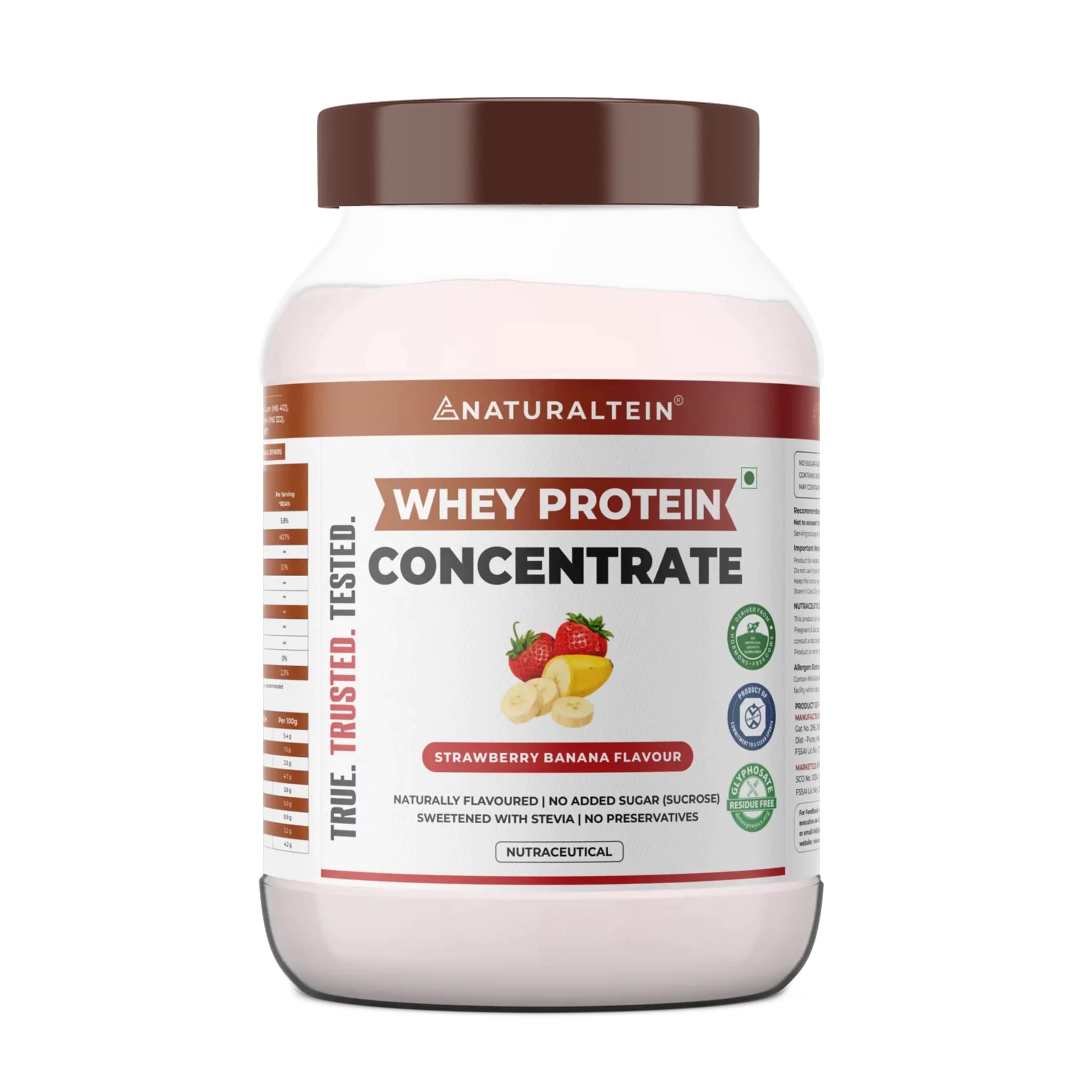 NATURALTEIN Natural Whey Protein Concentrate Strawberry Banana - 1 kg (Naturally flavored, Non GMO, No Artificial Sweeteners) (B0CLS5M7PZ) Amazon Price History, Amazon Price Tracker