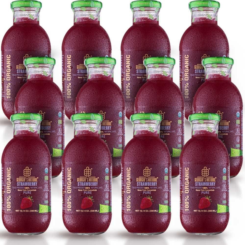 Georgia’s Natural Organic Strawberry Juice – Pure Strawberry Juice Not from Concentrate – Organic Fr