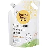 Vista 18 de Burt's Bees Champú y lavado en espuma sensible al bebé, sin fragancia, sin desgarros, probado por pediatras, 97.5% de origen natural, 8.4 onzas
