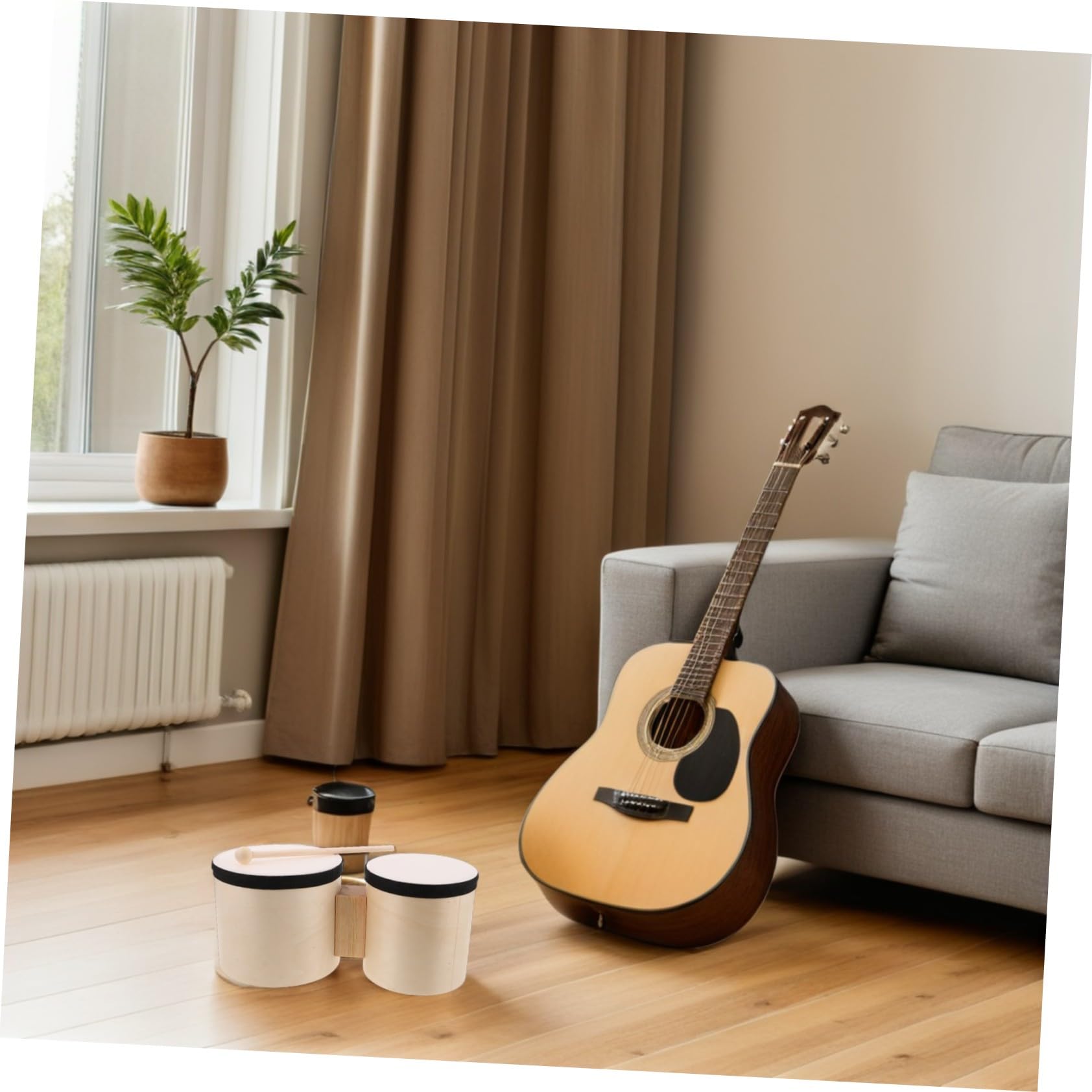 TOYANDONA 1juegos Instrumentos de Percusión Bongos de Madera para Principiantes Musical de Mano para Educción Temprana y Actuaciones Mazo de Madera