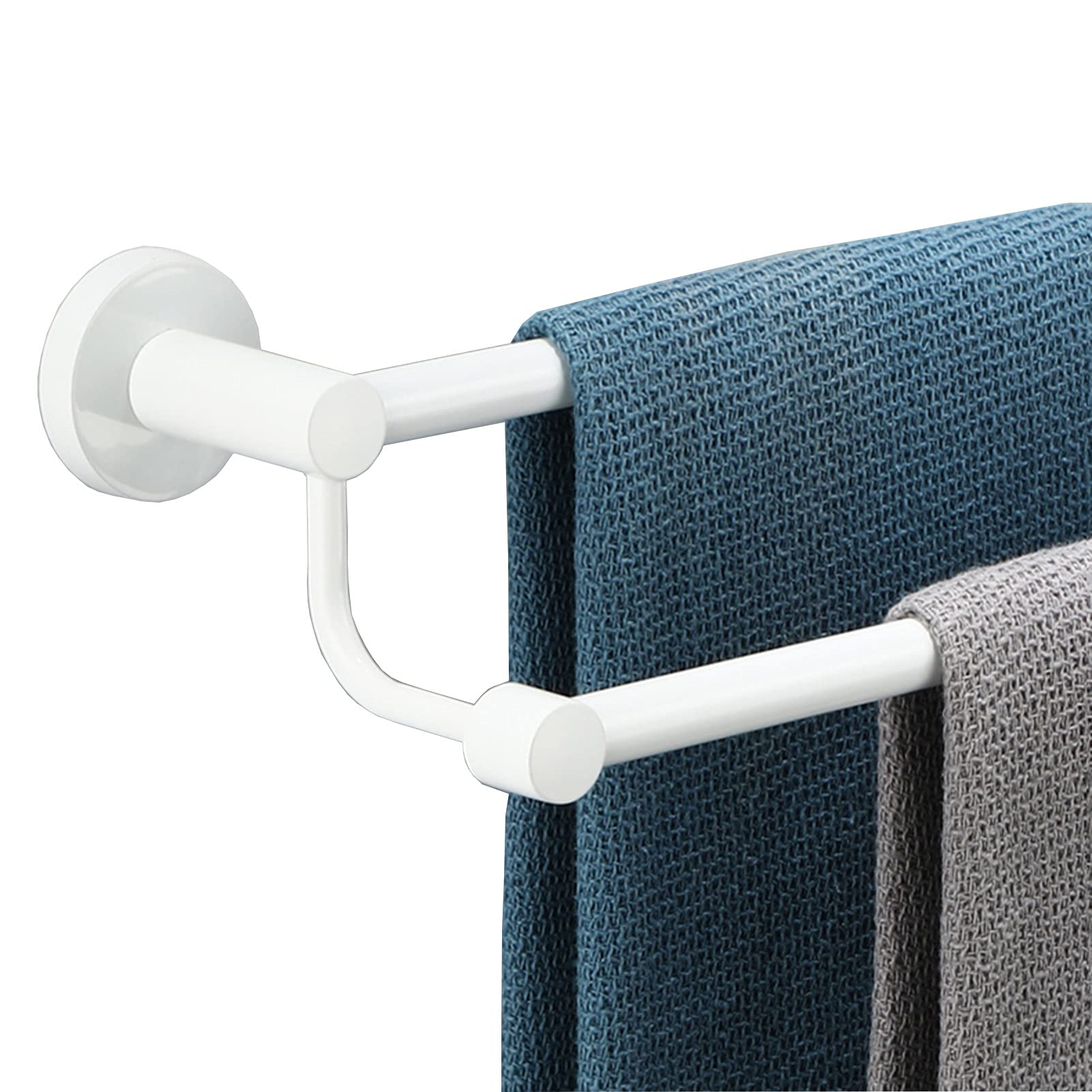 Stal nierdzewna Podwójna Ręcznik Ręcznika Ręcznik Prętówka Naczyniowa Run Rack Uchwyt do łazienki Sprzęt lub kuchnia - 30 cm / 40 cm / 50 cm / 60cm / 70 cm / 80 cm, biały (Size : 50cm)