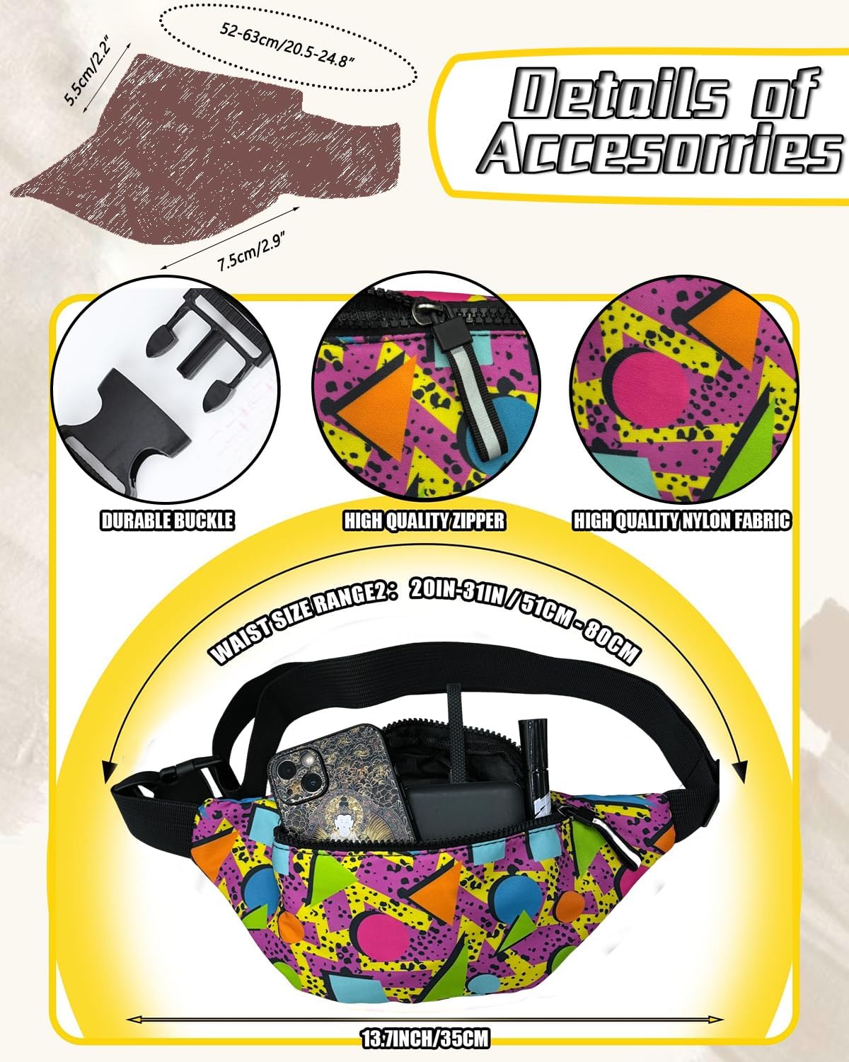 kasahara 80s 90s Outfit for Men Retro Hawaiian Shirts and Short Set Mens 80s Clothes 90s Costume Tracksuit with Visor - Image 6