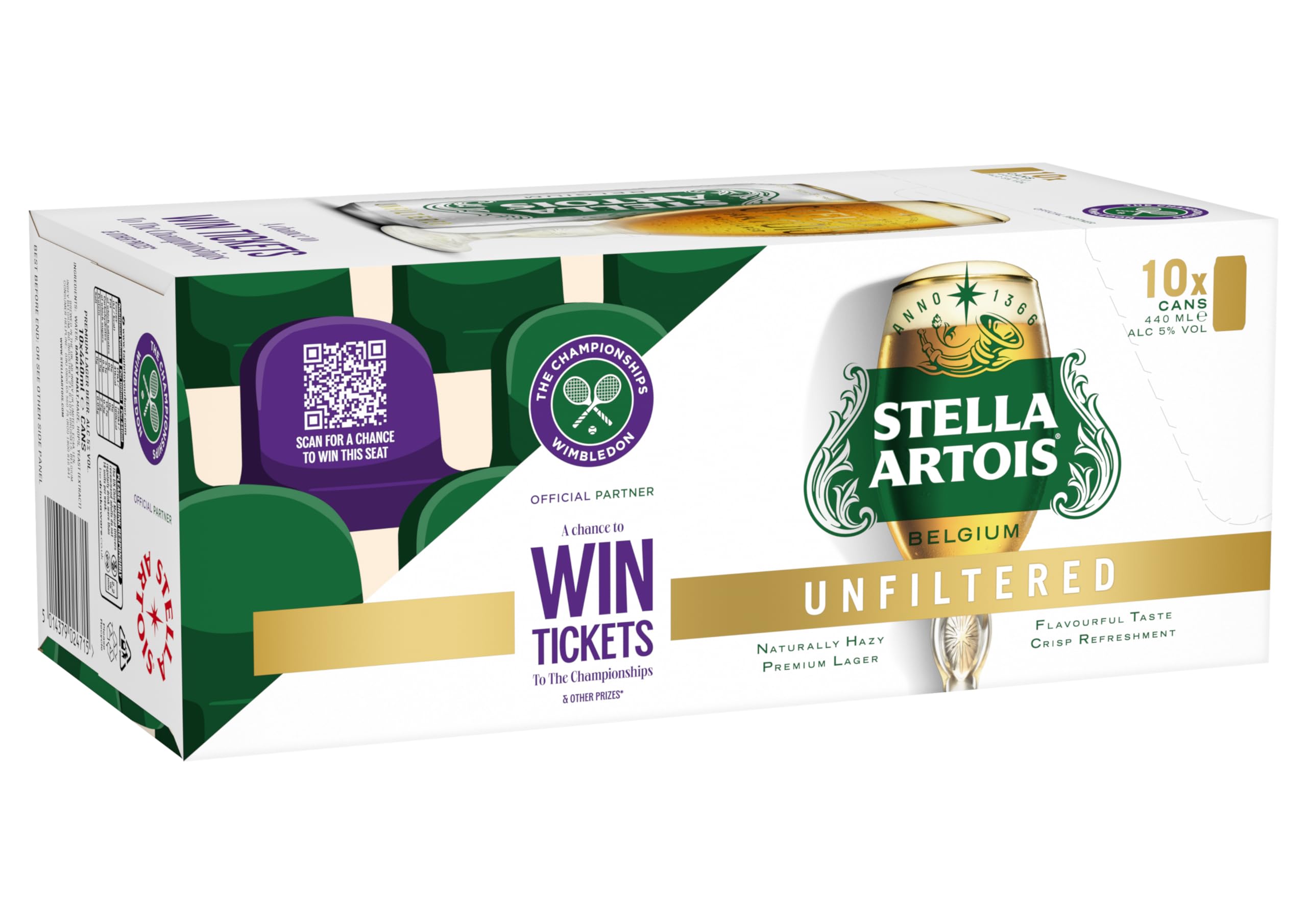 Stella Artois Unfiltered Lager Beer Cans 10x440ml