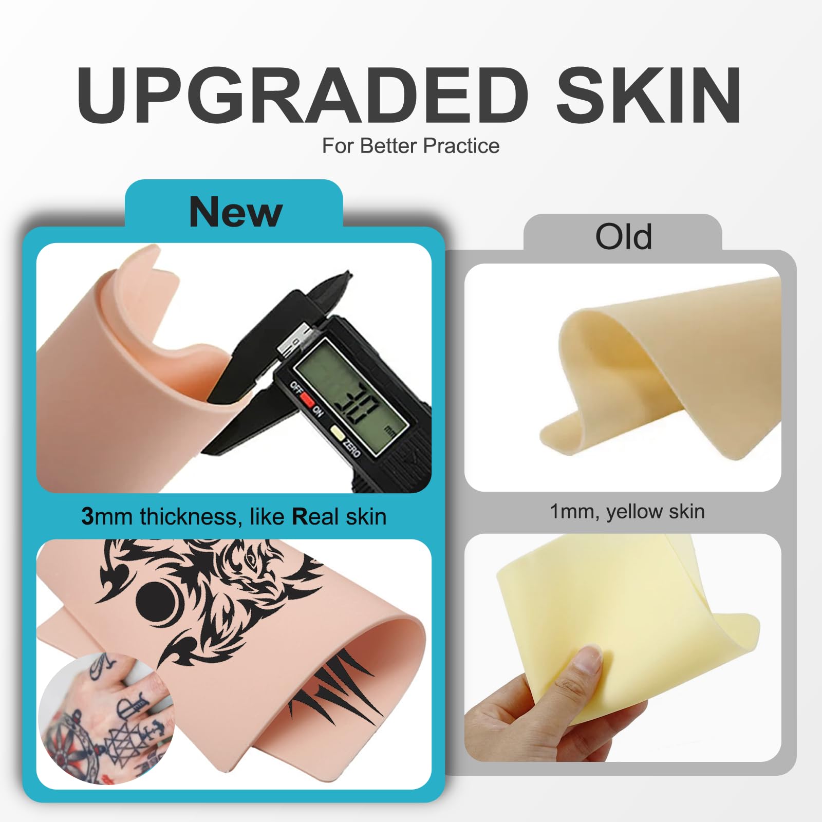 Amazon | 3mm タトゥー 練習用スキンキット 25個 - Yugui タトゥー