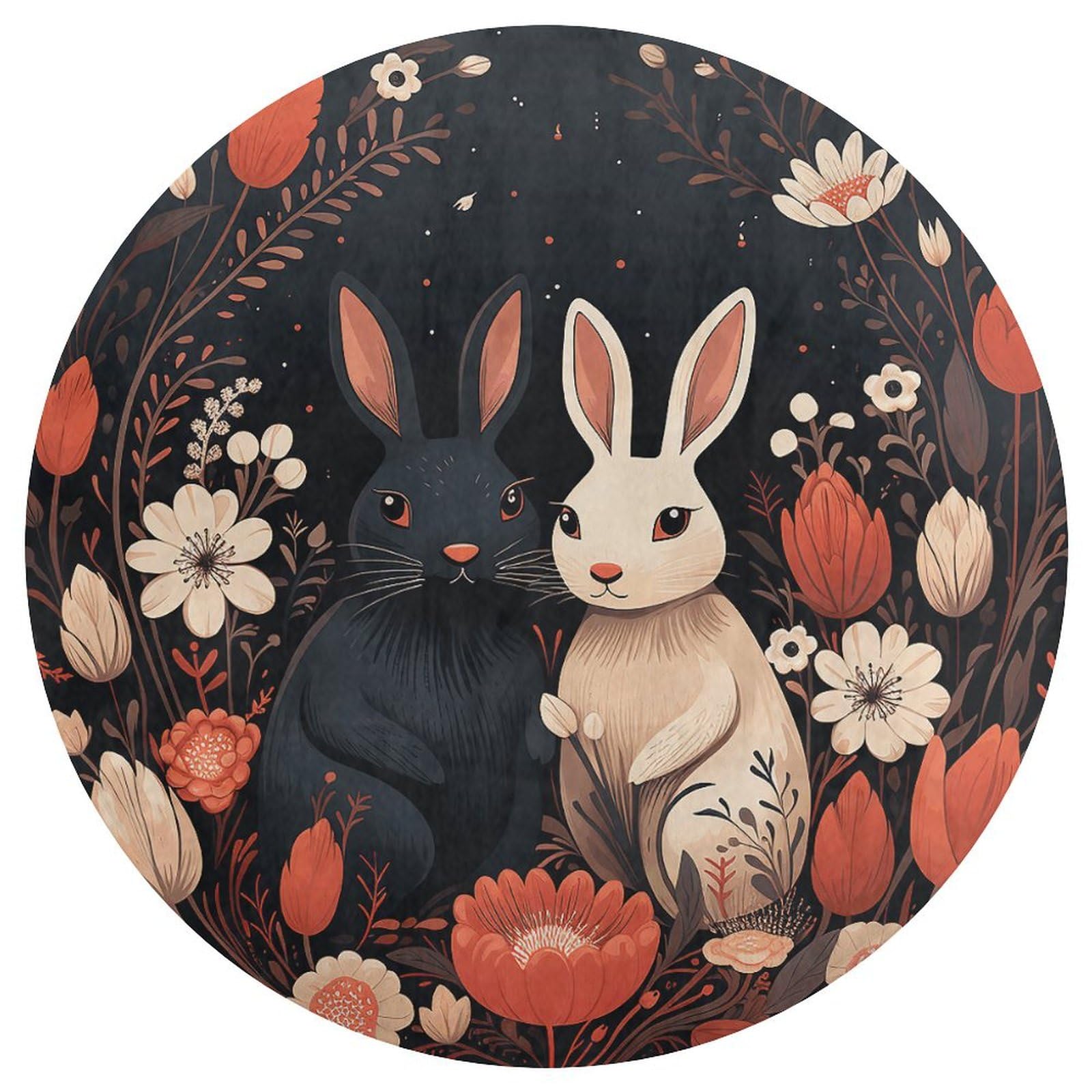 DJUETRUI Outdoor Mats for Front Door Mat Floor Mats Cartoon Rabbit Couple Bath Mat Washable Area Rugs Heavy Duty Non Slip Doormat Welcome Mat for Front Back Door Bathroom Floor