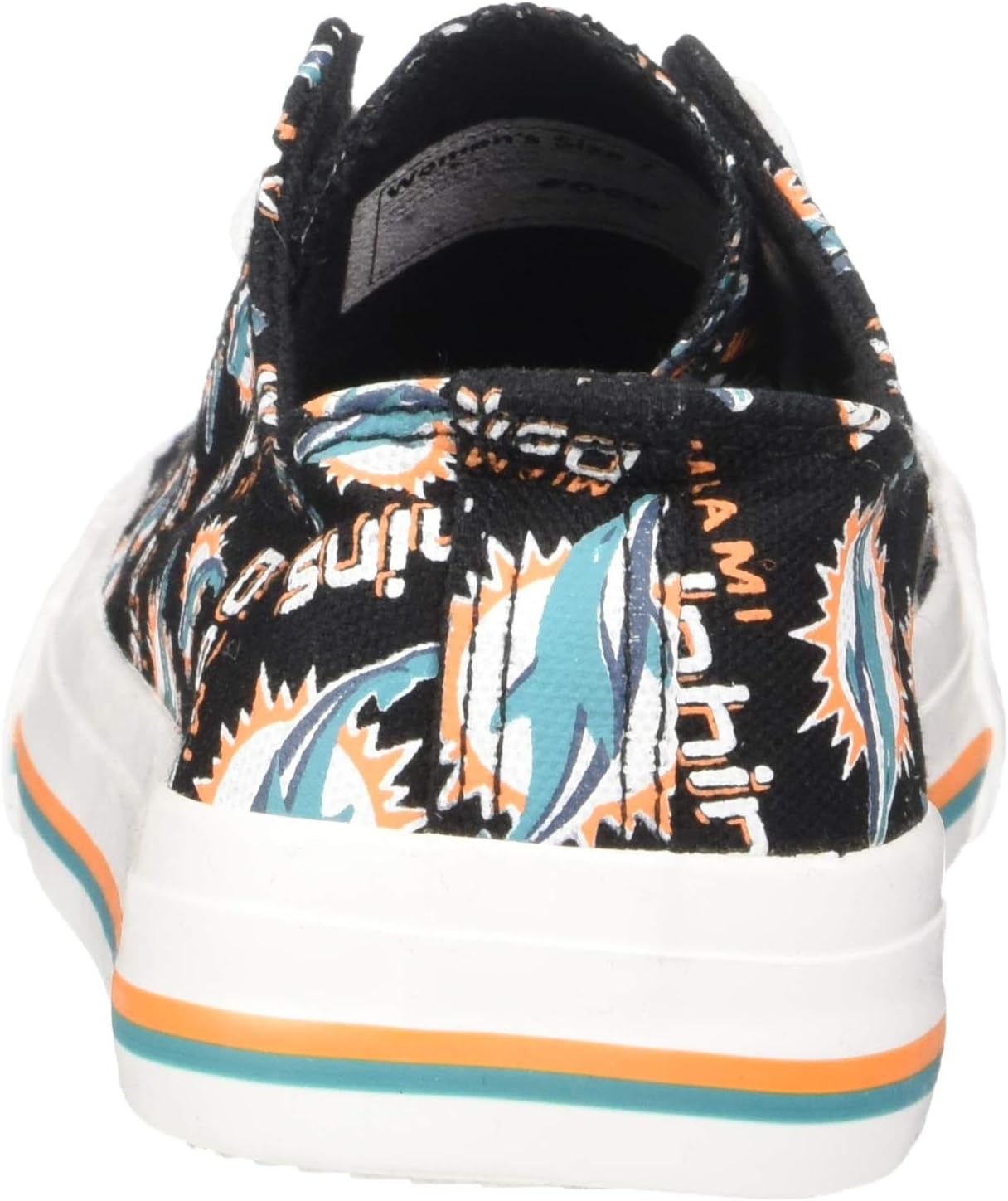 FOCO Miami Dolphins NFL Womens Low Top Repeat Print Canvas Shoes - 7 - Image 3