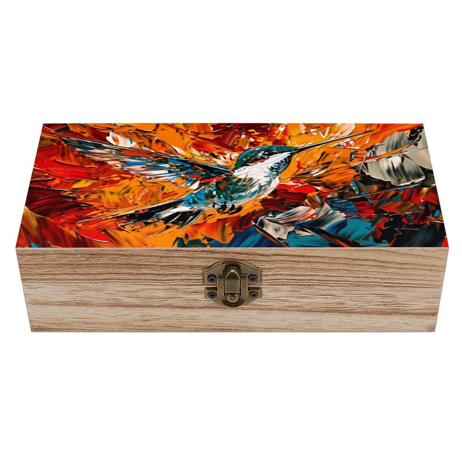 asbwuo Hummingbird Vintage Wooden Keepsake Box