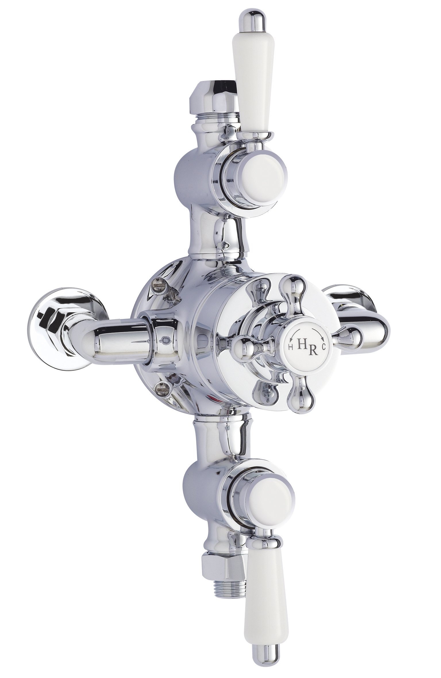 nuie Chrome Triple Thermostatic Shower Valve - Silver Finish - Compatible with All Water Systems