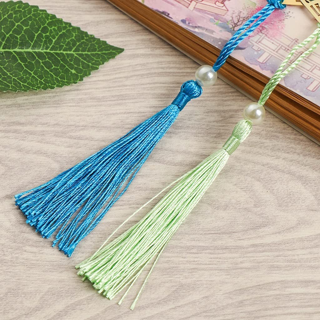 Lesezeichen Metall kreatives Lesezeichen, chinesischer Stil einzigartig aushöhlen Lesezeichen mit Quaste Buchmarker Clip Reader Student Office Schule Schreibwaren Lieferungen Buch Markierungen ( Color