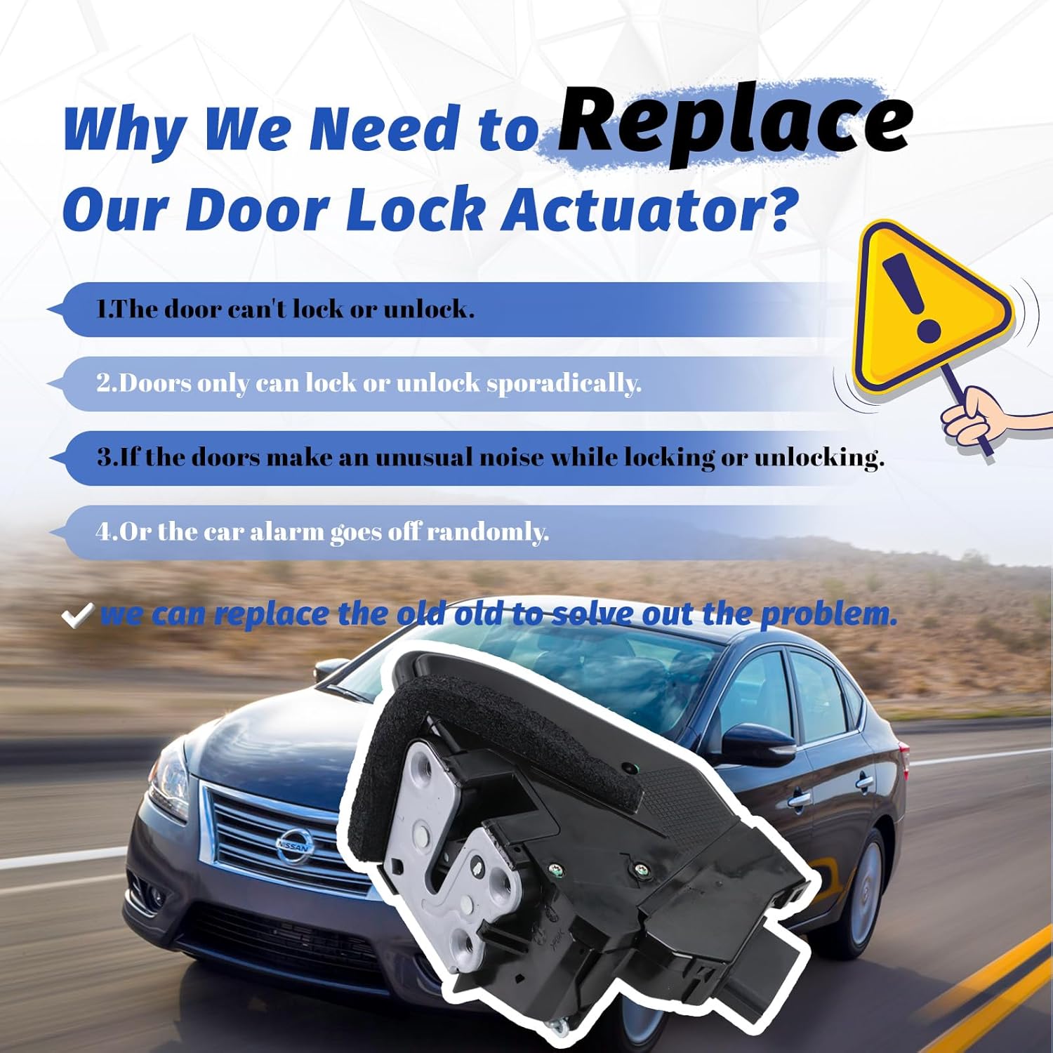 Door Lock Actuator Front Left Driver Side Compatible with 2013-2019 Nissan Sentra, Door Latch Replacement 80501-9AN0A 805019AN0A 80501-3SG0A 805013SG0A