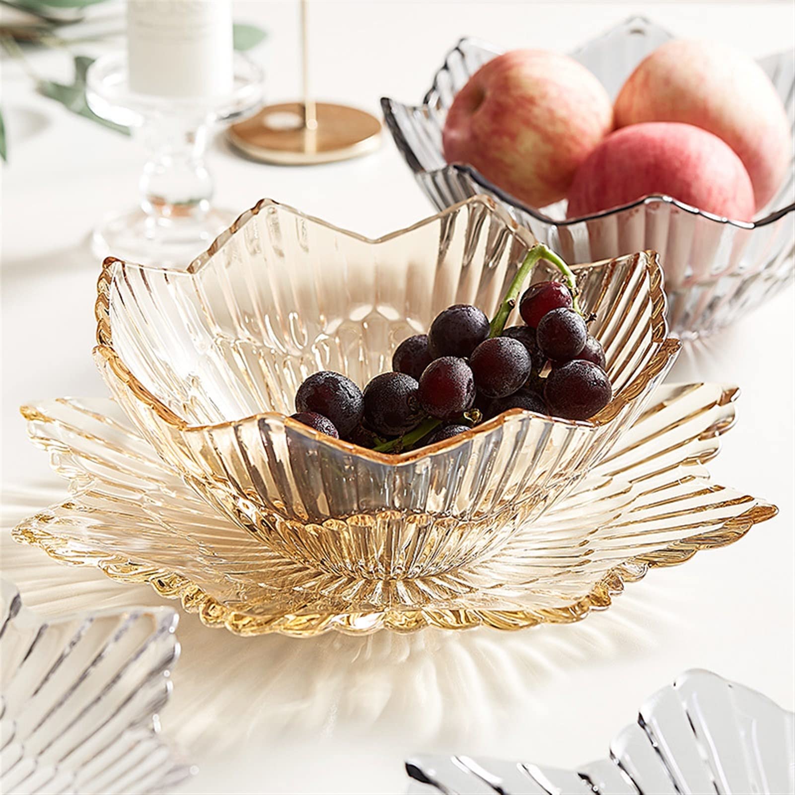 サラダ盛り フルーツ盛り スナック入れ クリアカットガラス皿 星形デザイン サラダ盛り フルーツ盛り スナック入れ クリアカットガラス皿 星形デザイン