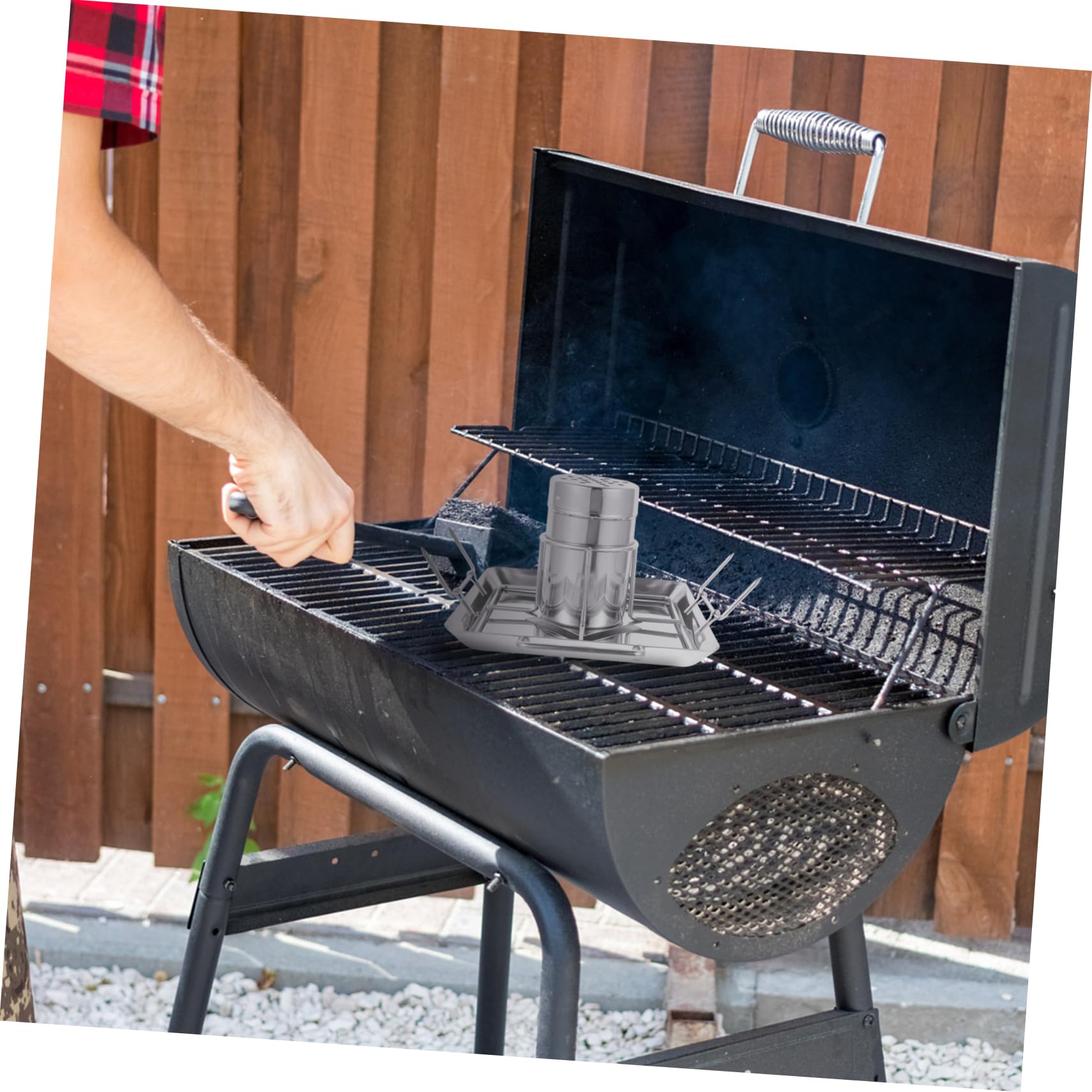 Patelnia Do Pieczenia Ruszt Do Grilla Stojak Do Grilla Na Zewnątrz Kemping Grill Uchwyt Do Pieczenia Kurczaka Nieprzywierający Srebrny