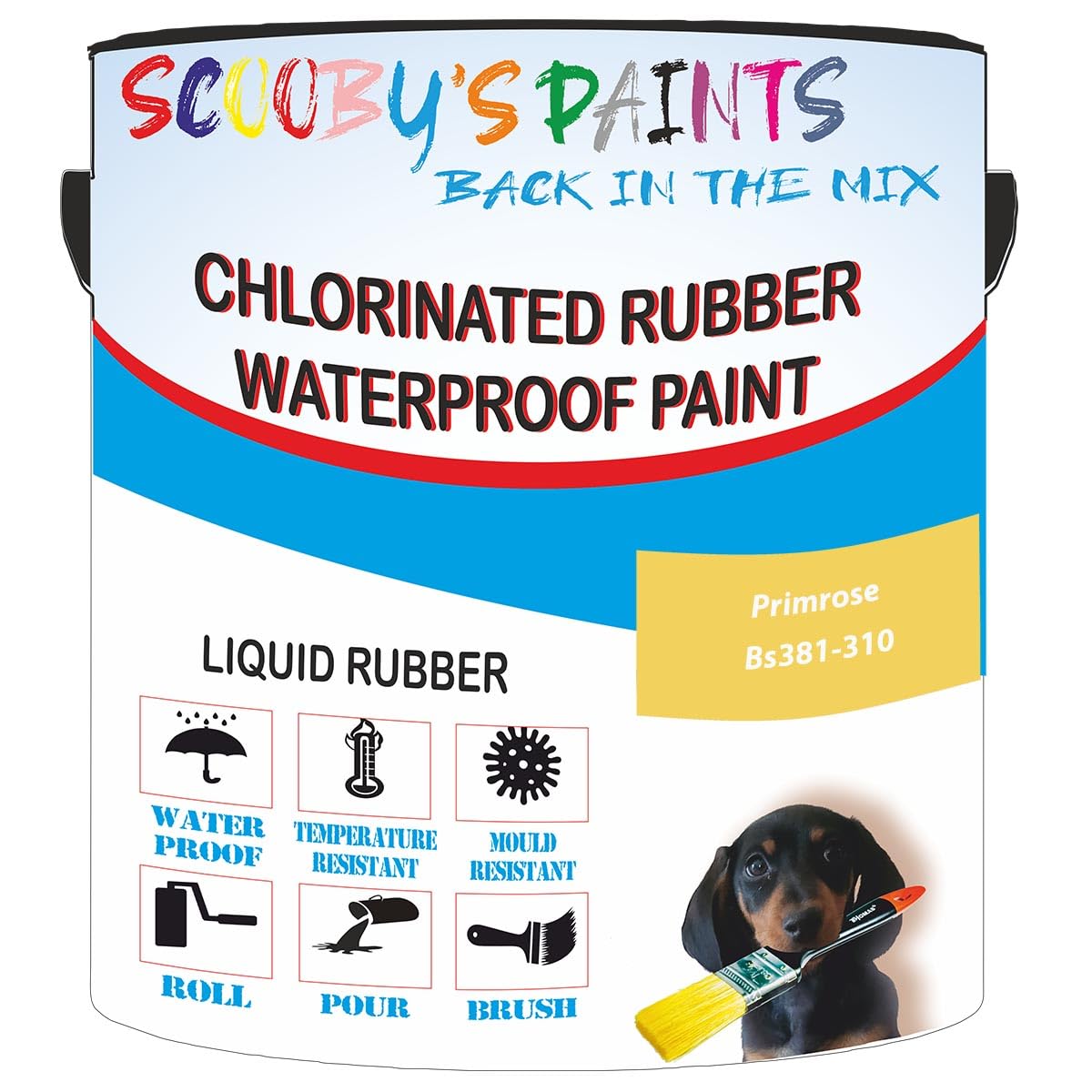 Scooby's Paints Chlorinated Rubber Waterproof Paint, Liquid Rubber (Primrose Bs381-310, 1 Liter) โ image 1