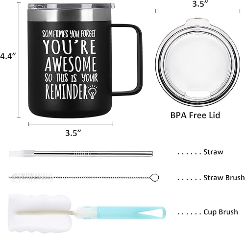 Miniatura 4 de Cpskup Regalos de agradecimiento para hombres, taza de café aislada de acero inoxidable con asa, regalos inspiradores de agradecimiento para