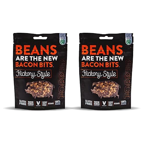 Beans Are The New Bacon Bits - Estilo nogal - Un sustituto de carne vegano a base de plantas, sin OMG hecho de frijoles Pinto - Bolsa de 3 onzas -