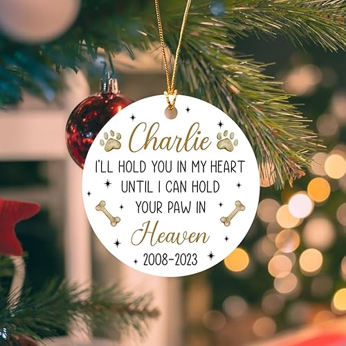 Miniatura 3 de Adorno de Navidad conmemorativo personalizado, I'll Hold You in My Heart Remembrance, adornos de condolencia, decoraciones de árbol de Navidad,