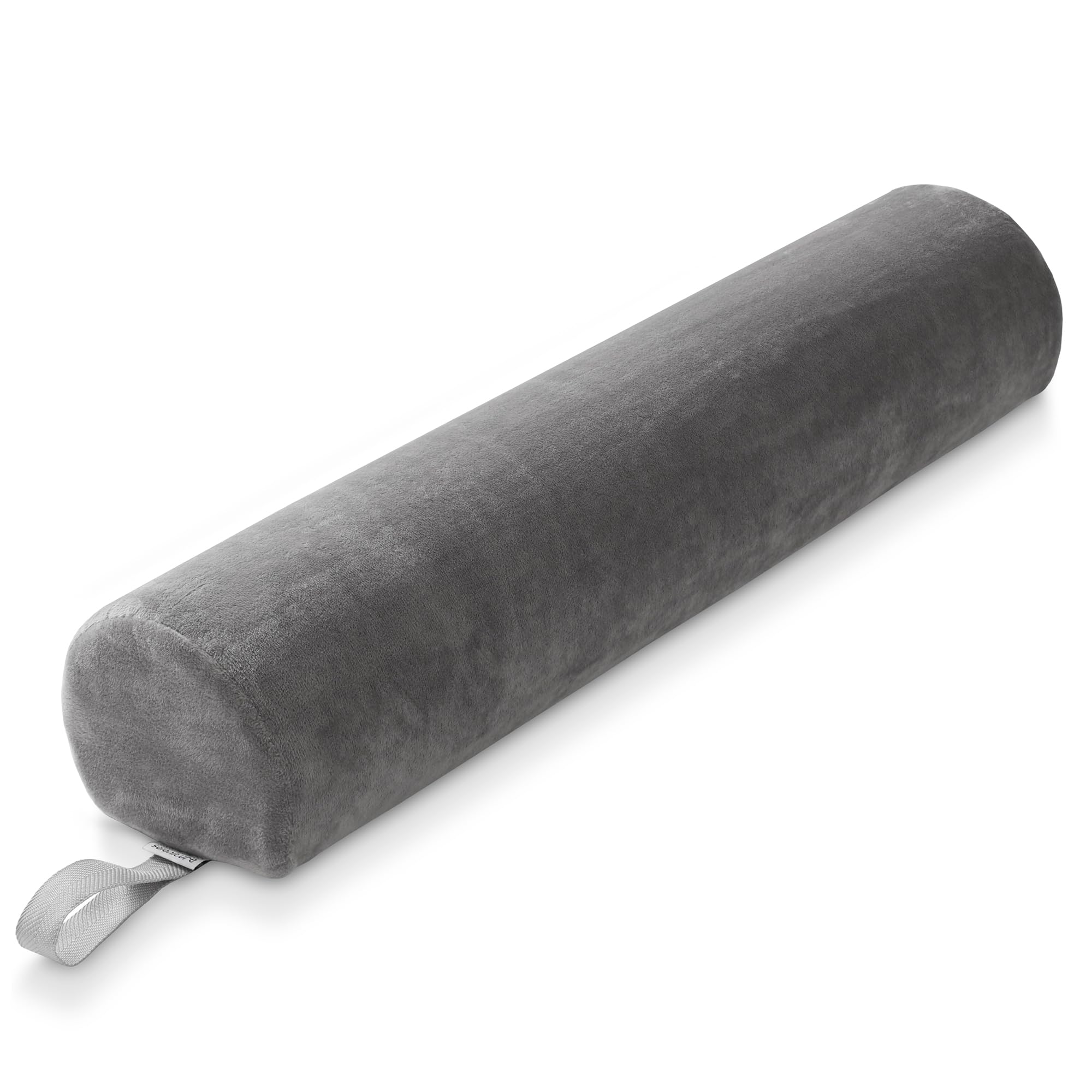 Saloniture 3/4 Round Massage Table Bolster Under-Knee Pillow Pad - 26 x 6 x 4-1/2 Inch - Gray Velour