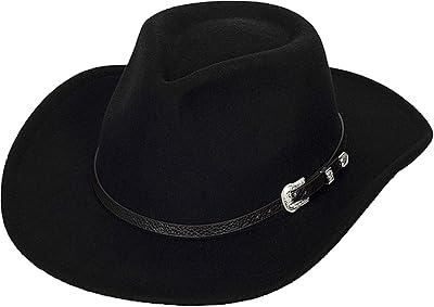 Women Men Classic Felt Fedora Hat Wide Brim with Belt Buckle Adjustable Wool Fedora Hat(M-L)