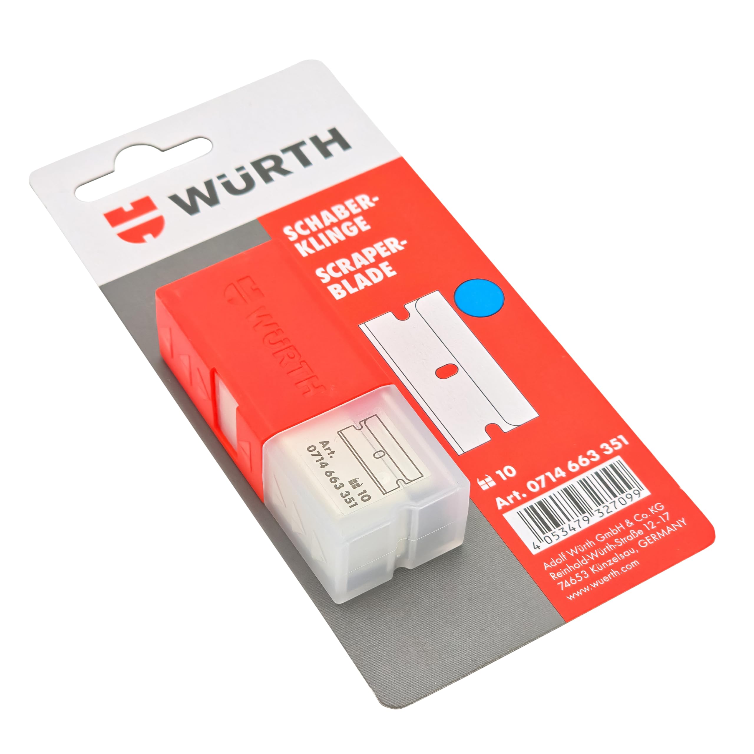 Wurth 0714663351 Scraper Blade for Blades Glass Scraper Replacement Blade Pack of 10