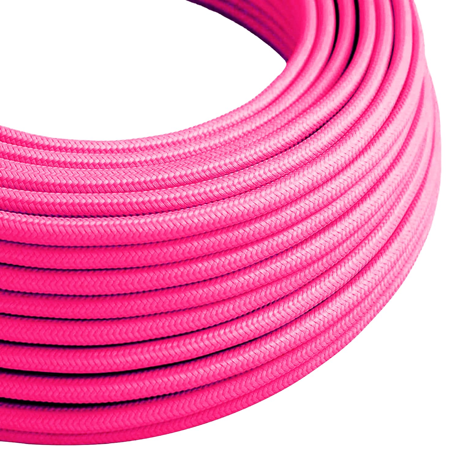 LEDSone 5 Meters Rose Pink Vintage Colour Braided Flexible Cable, 3 Core Round Fabric Electrical Cable Wire for Multiple uses in Lamps, Old Antique Lamp, Pendants Lights, Other Appliances